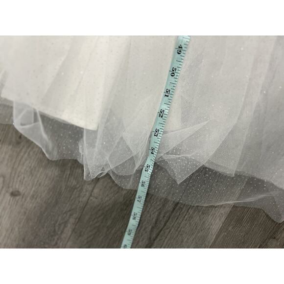 Lulus Spellbinding Beauty White Glitter Sleeveless Tulle Gown - Picture 10 of 14